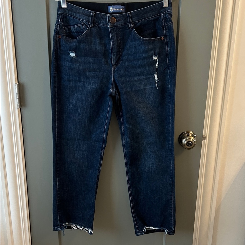 Democracy Women's Dark Blue Cropped Jeans Women’s Size 8 Petite